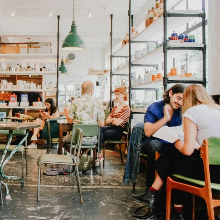 Diners at a restaurant